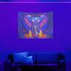1pc Elephant tapestry, UV responsive fluorescent tapestry, watercolor elephant wall hanging aesthetic cloud tapestry