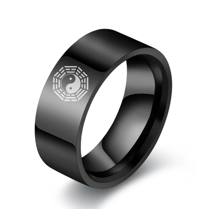 

Cartoon Anime Men s and Women s Role Playing Stainless Steel Ring Black and White Fashion Accessories 13 чорний
