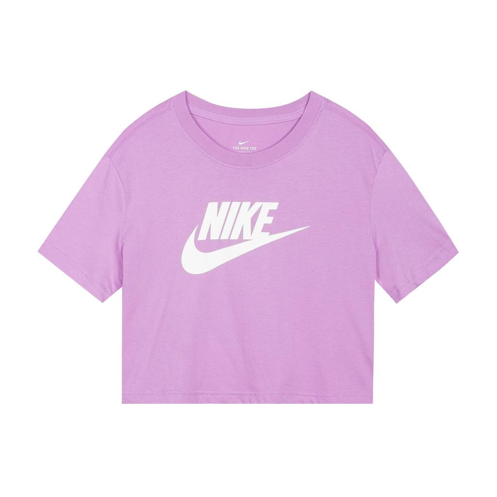 Nike Sportswear Essentials Crop Tops Women's Violet Crew Neck Moderate BV6176-591