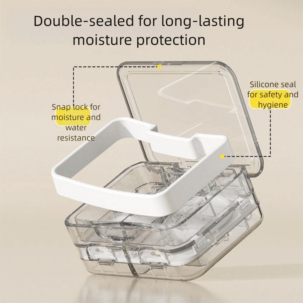 Moisture-proof Double-Layer Pill Box Sealed Pill Organizer Practical Pill Splitter  Office