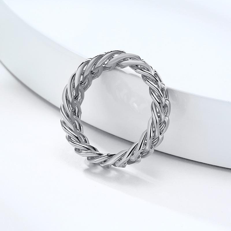 Anello a catena cubana da uomo di Miami, anelli a fascia con maglie a cordolo in acciaio inossidabile da 6 mm