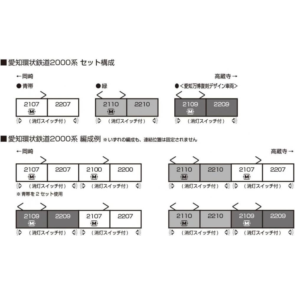 Kato  Kato  N Gauge Aichi Loop liNe 2000 Series Blue Belt 2 Car Set Model traiN 10 2154