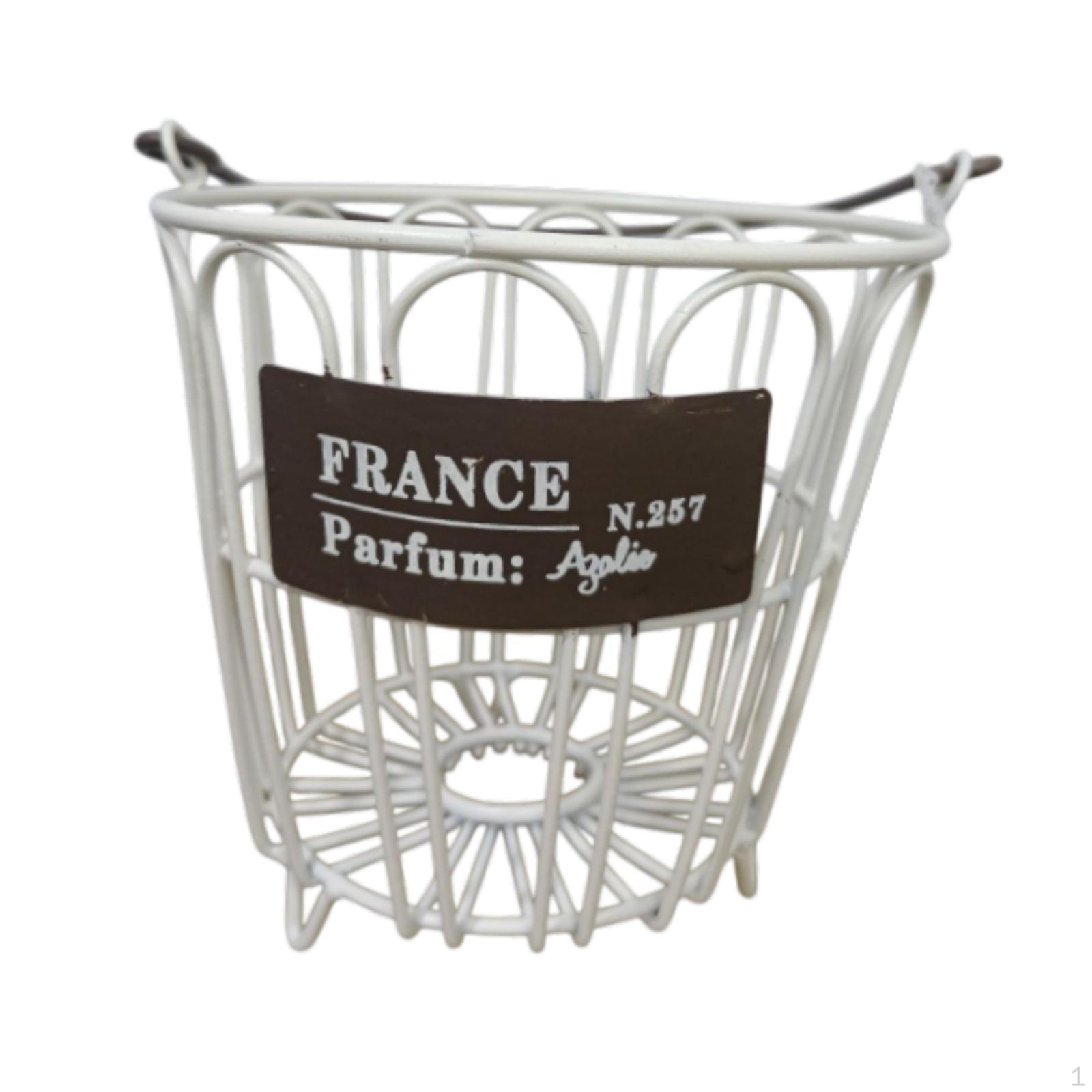 

Компактная круглая проволочная корзина для цветочных горшков на подоконнике белый