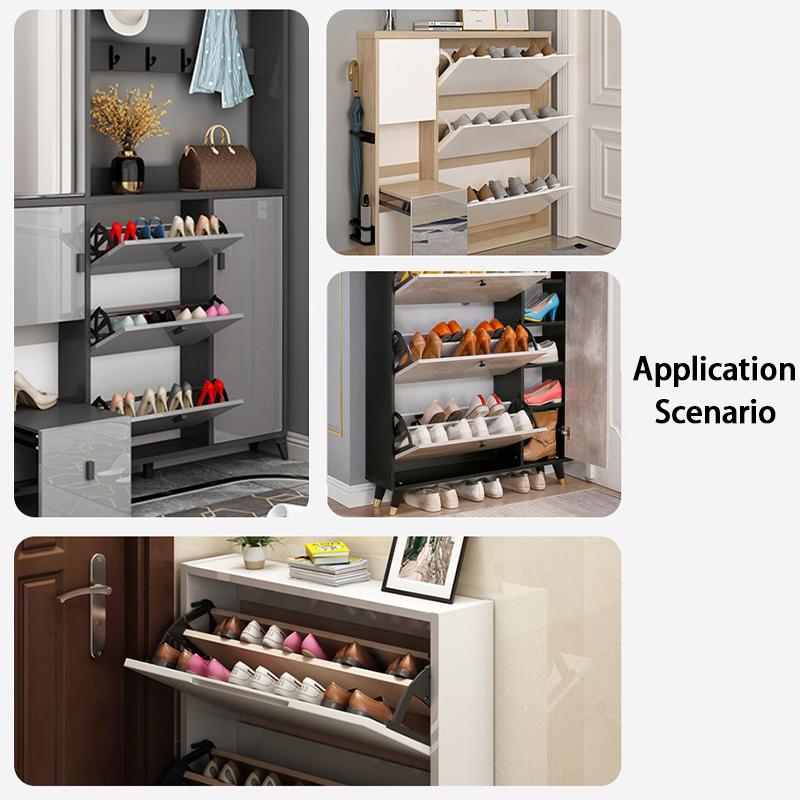 2 Bucăți Balama Dulap Pantofi Oțel Raft Pantofi Suport Flip Cadru Metalic Balama Raft Pantofi Durabil