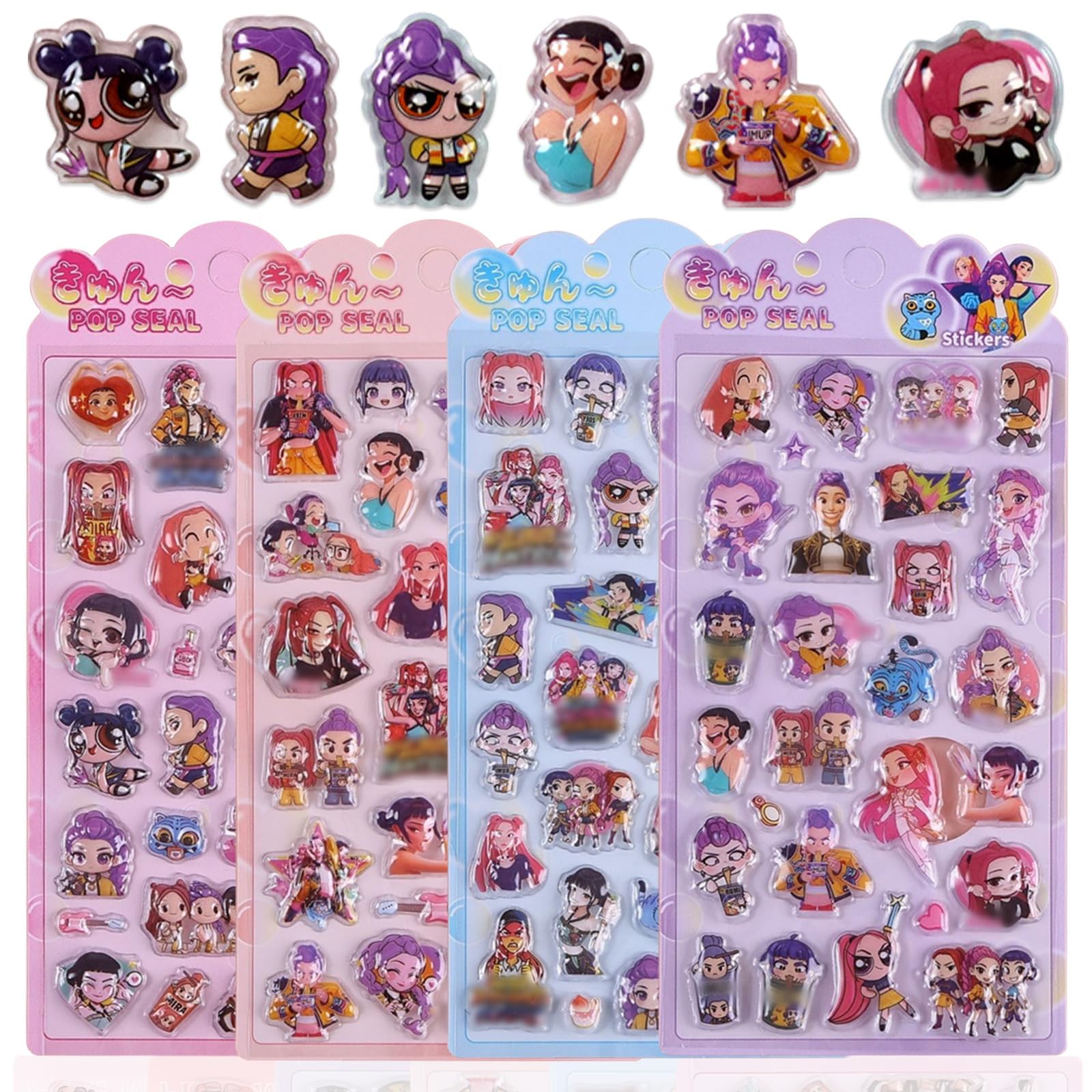 

Ouvesa 4-Piece 3D Puffy Embossed Stickers Kids Girl Boy Notebook Diary Reward DIY Craft