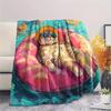 Cats with Swim Rings  Print Flannel Blanket, High quality Comfortable for All Seasons, Home Decor, Warmth and Comfort