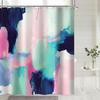Riyidecor Abstract Watercolor Shower Curtain Blue Pink Aesthetic Modern Art Ombre Contemporary Colorful Girls Women