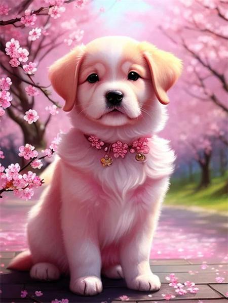 Diamond Painting Kit Dog Flower Full Square/Round Embroidery Mosaic Animal Home Decor