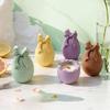2026 Latest Models Easter Egg Candle Jar Concrete Silicone Mold Candle Holder Mold Bowknot Egg Plaster Storage Candlestick