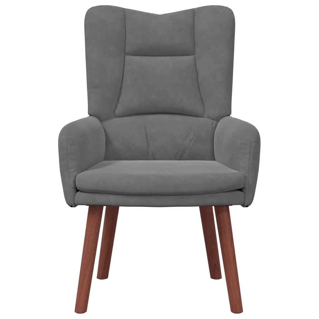 Armchair Dark Grey 63 X 67 X 94 Cm Velvet