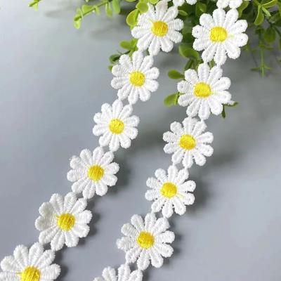 15Yards Lace Daisy Embroidery Lace Polyester Clothing Accessories Decorative Strap  Clothing Trim