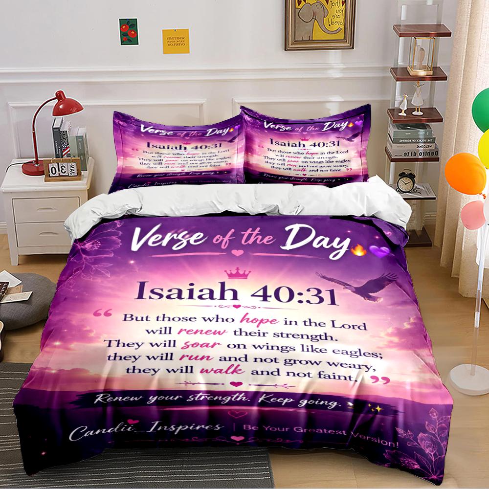 Verse of the Day Isaiah 40:31 Bedding Set Bedding set (1 duvet cover, 2 pillowcases, duvet not included) 135x200cm