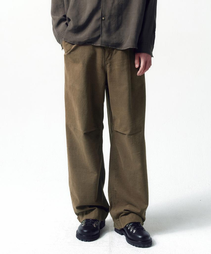 INSILENCE Slub Twill Volume Pants Beige Brown