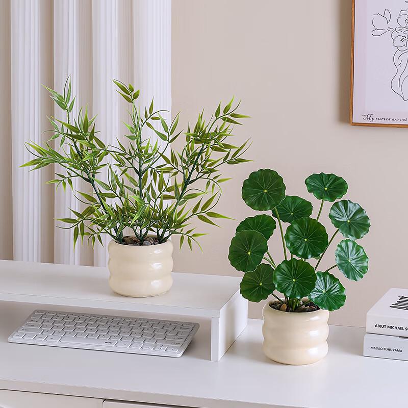 Artificial Monstera and Alocasia Potted Plant