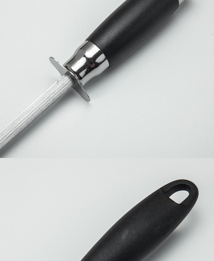 Stainless Steel Knife Sharpening Steel with Handle - Kitchen Tool for Blade Maintenance