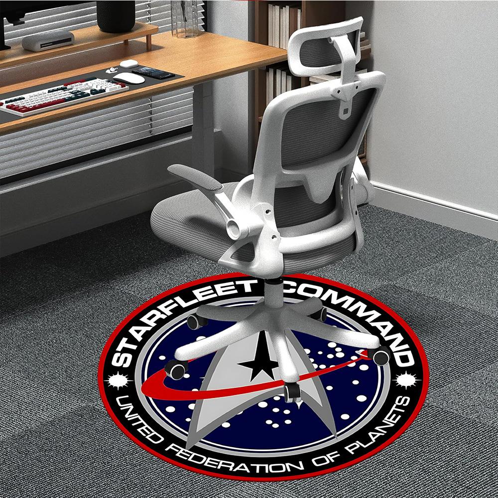 

1PC Starfleet Command Office Round Rug, Non-slip, Soft and Durable Office Rug for Interior Decoration, Perfect for Office yy250915123 80cm by 80cm