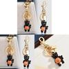 Black Cat With Pumpkin Keyring Alloy Cute Animal Decor For Bags And Keys