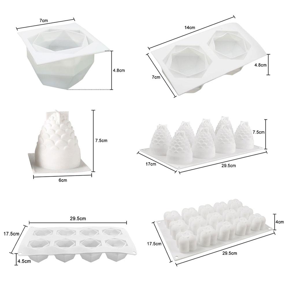 Silicone World DIY Silicone Mold Candles Mould Aromatherapy Plaster Mold 3D Silicone Mold Handmade Cube Soap Molds Cake Molds