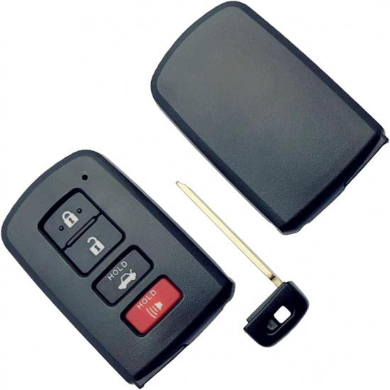 Key Fob Shell Replacement for 2017 2018  Toyota Highlander Avalon Camry Corolla RAV4 4 Button Car Keyless Entry Remote Control Key Fob Case Cover