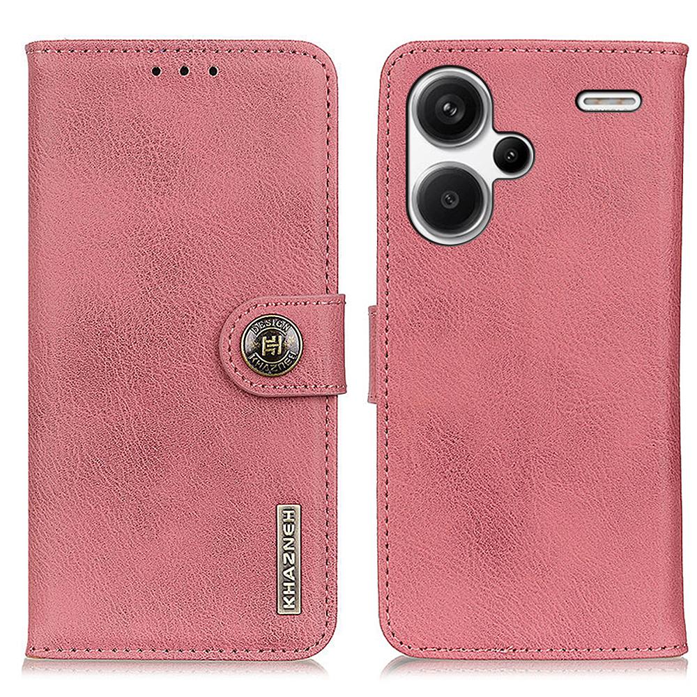 KHAZNEH For Xiaomi Redmi Note 13 Pro+ 5G Cell Phone Cases Cowhide Texture Stand Wallet Cover