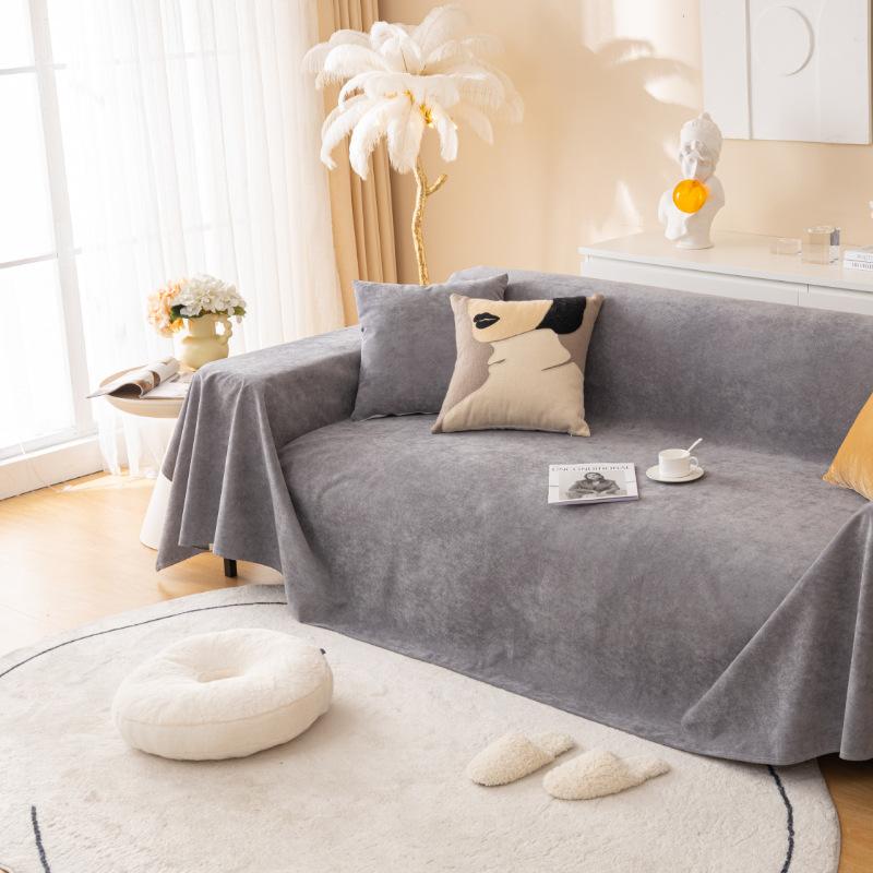 Four Seasons Waterproof Solid Color Cut Fleece Sofa Cover Non-slip, Urine-proof and Anti-dirty Sofa Towel Cover
