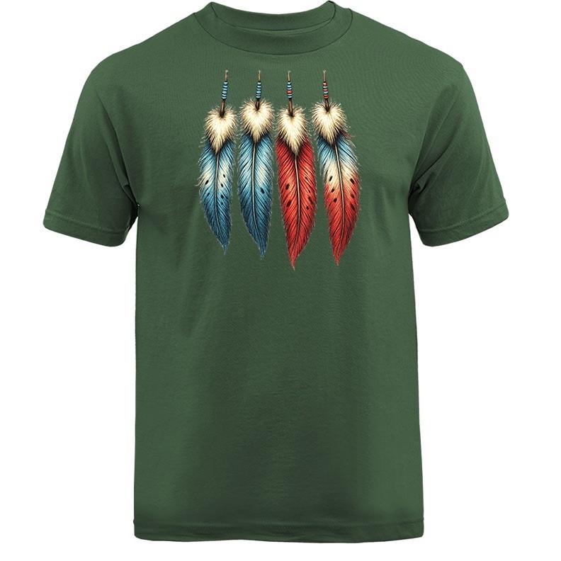 Футболка унисекс  Духовные перья единства  Красный, Белый и Синий Гармония XL