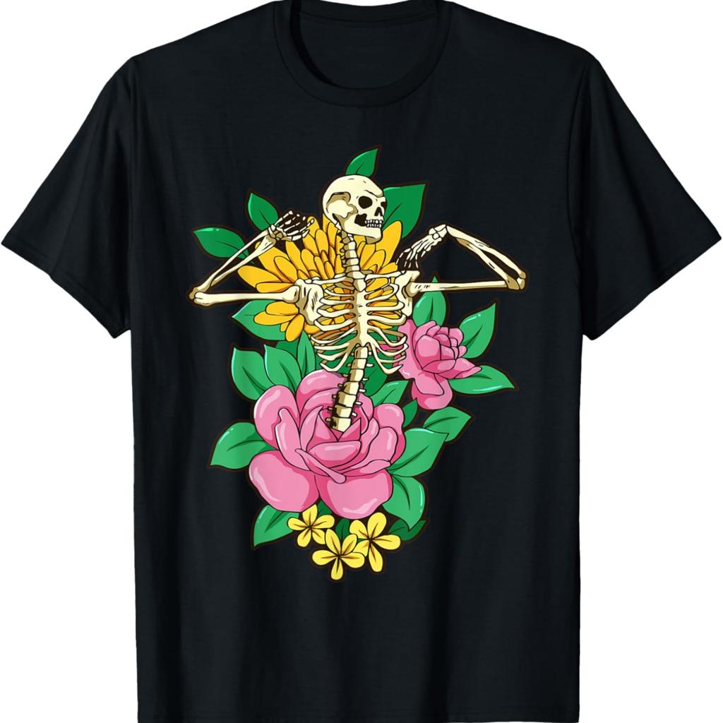 Bloomcore Aesthetic Skeleton Flower Flowercore Cottagecore T-Shirt