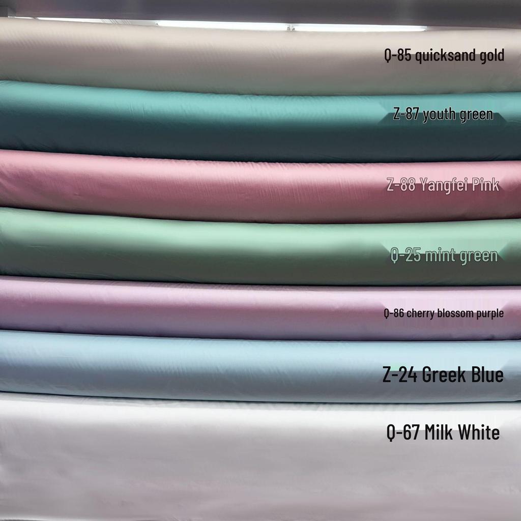 50S Pure Cotton Sateen Solid Color Brocade Fabric Duvet Cover & Bed Sheet Hotel Collection