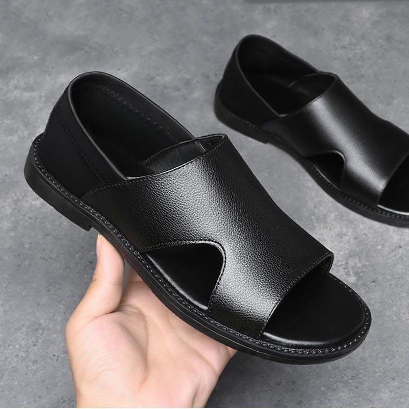 Men's Summer Slip-On Sandals Breathable Soft Sole Anti-Slip Comfortable Beach Casual Shoes PVC Material Lightweight Sandals