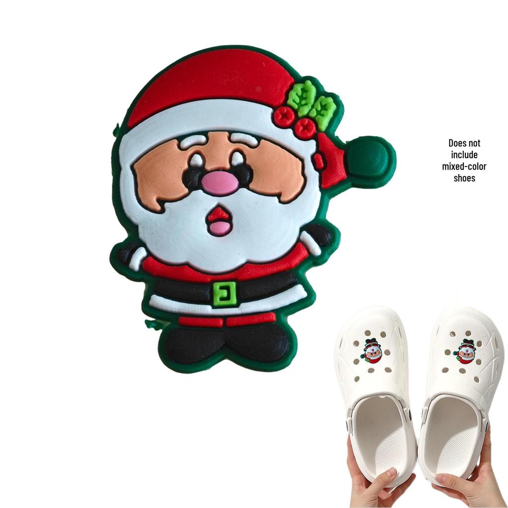 Detachable Christmas Shoe Buckle: PVC Flower Decoration for Hole Shoes