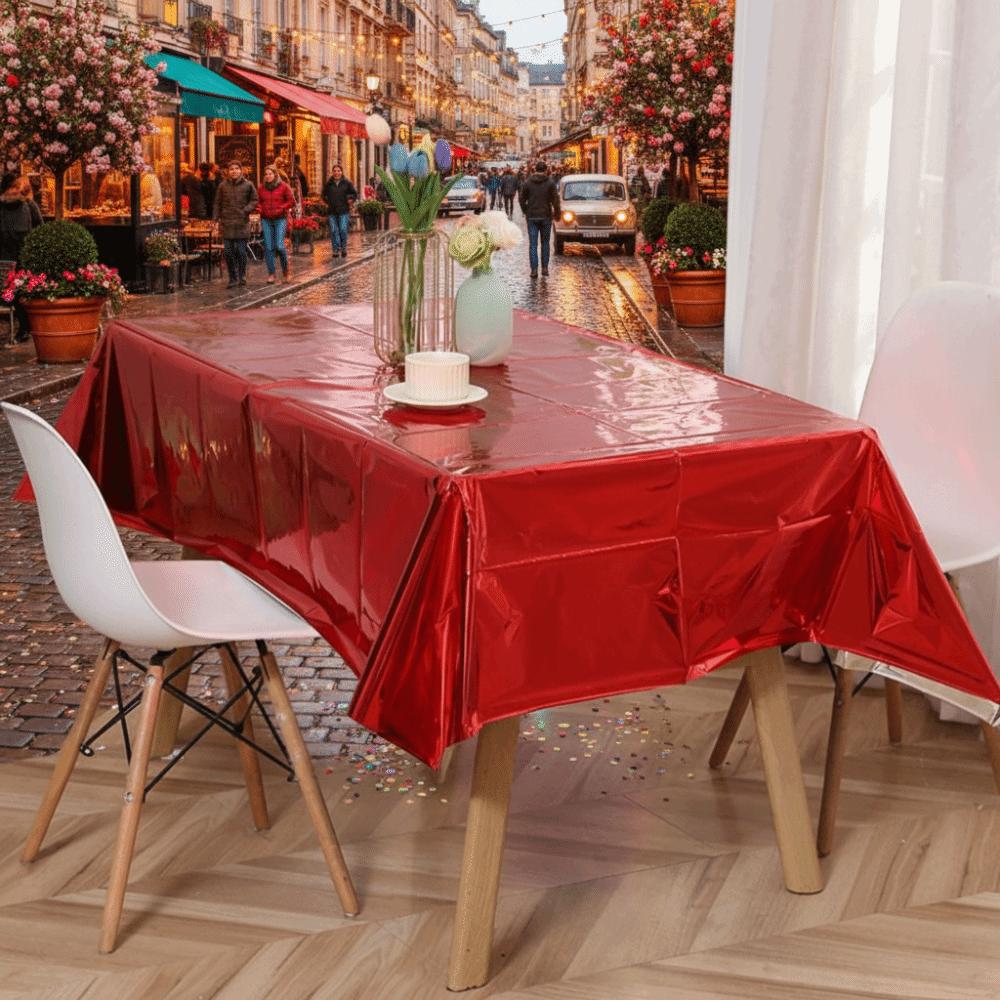 5PCS Colorful Aluminum Film Tablecloth Waterproof Plastic Tablecloth  Holiday Celebration
