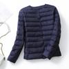 Down jacket women's light and short inner wear fashionable slim fit V collarless lightweight white duck down jacket