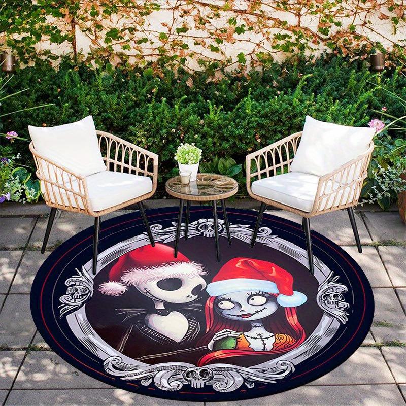 

1pc Jack Skellington Pattern Round Area Rug , Bedroom Living Room Floor Mat , Playroom Bedroom Living Room Indoor Decor Rug , Aesthetic Room 80cm/31.5in