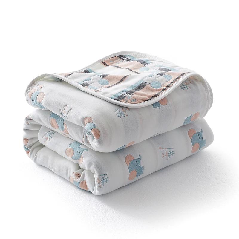 

Новое хлопковое шестислойное одеяло Xia Liang из пряжи, хлопковое полотенце-одеяло, пустое одеяло, одеяло для сна, марлевое одеяло 90x100cm 1pcs