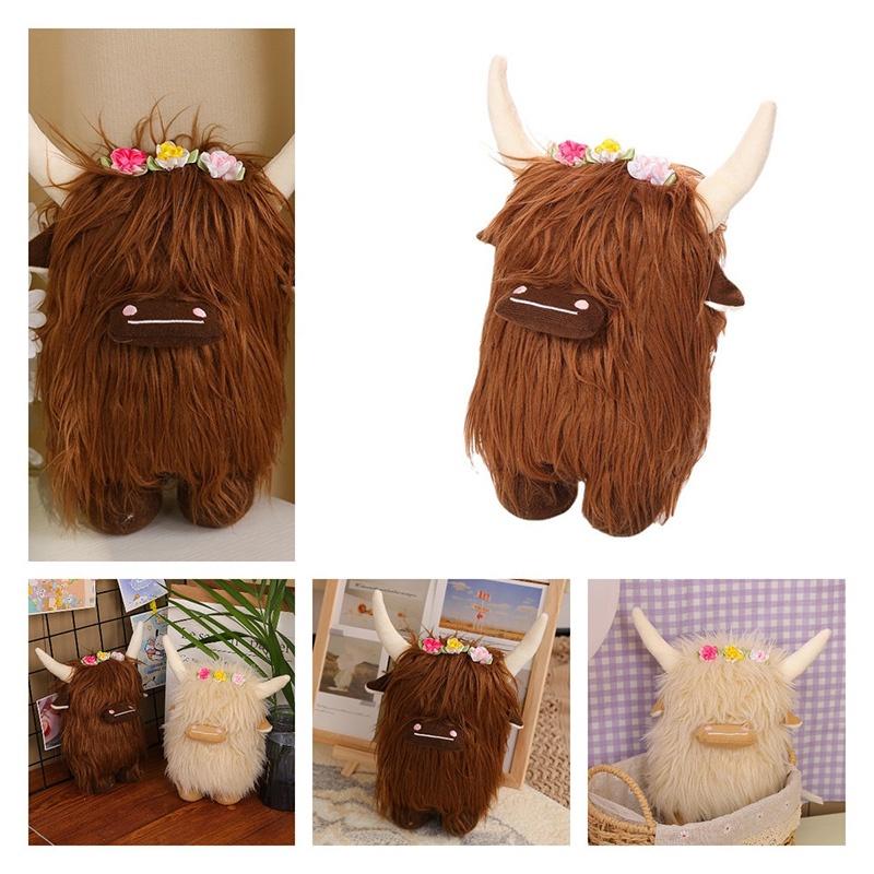 Highland Cow Plush Toy For Home Decor And Play Scottish Cattle Stuffed Animal