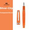 JINHAO 82 Fountain Pen Gold Trim Acrylic Barrel Silver Clip for Writing Calligraphy Signature School Office Supplies Stationery