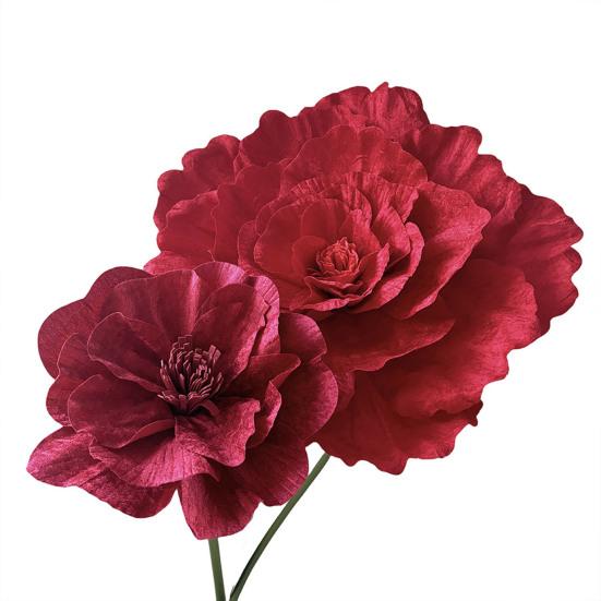 Large Artificial Peony Realistic Giant Fake Silk Flower Head with Stem Home Office Wedding Party Floral Arrangement Decoration