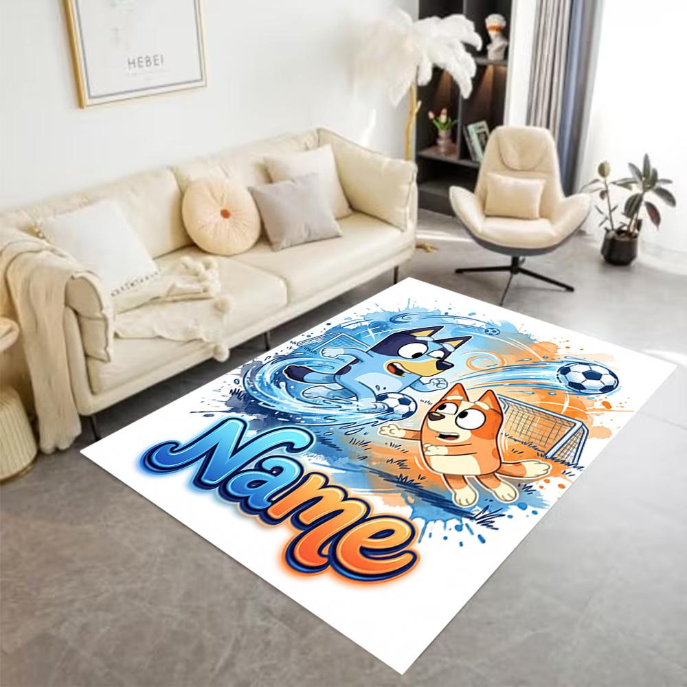 Bluey's Adventure World Customize Text Carpet Perfect for Hallway Balcony Study room Playrooms Anti-slip Rug Office home decor