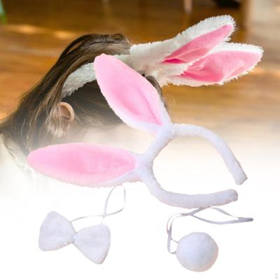 Costume Set with Rabbit Ear Headband and Tail for Parties