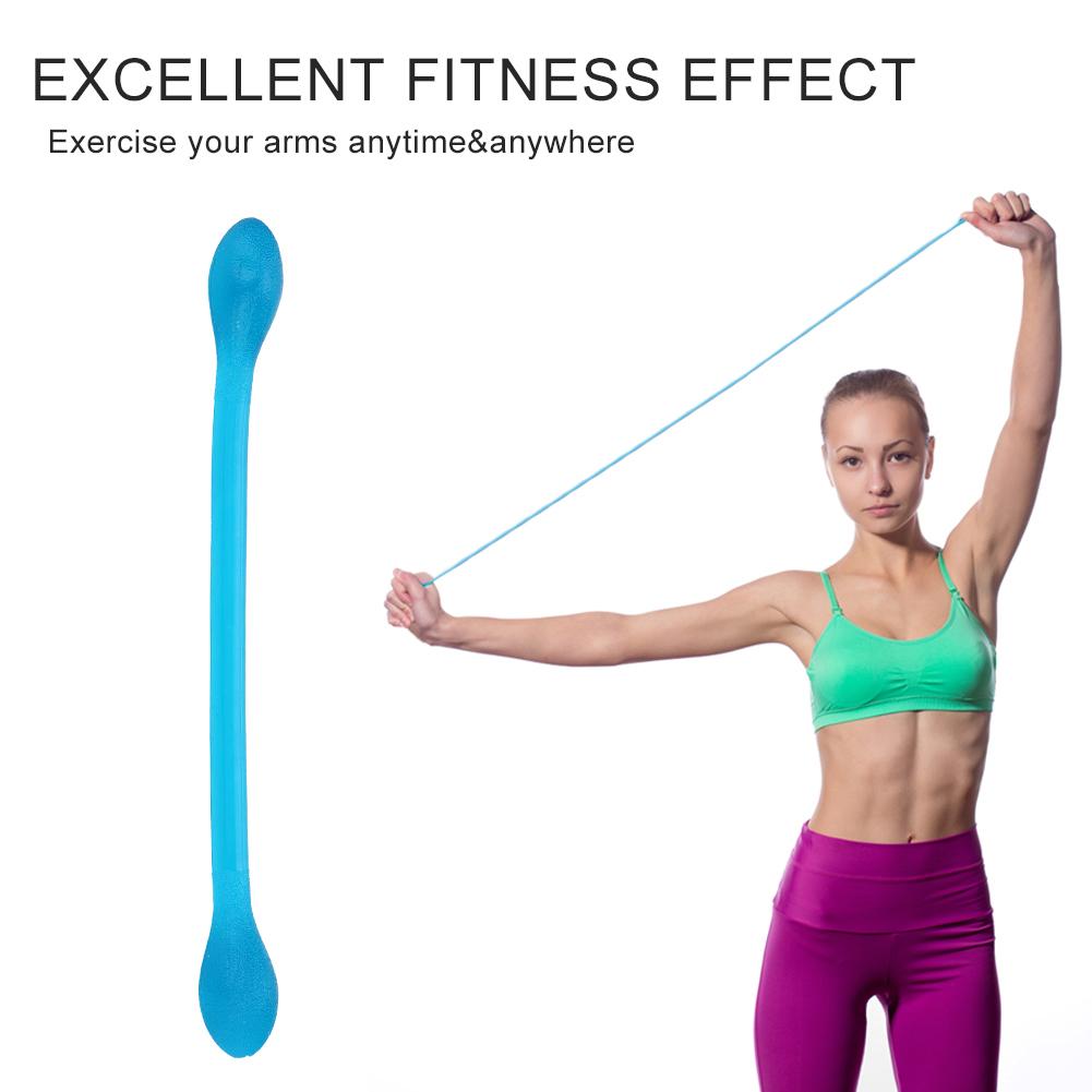 Yoga Pull Rope Silicone Resistance Band Gym Muscle Fitness Chest Expander Set (Blue)
