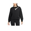 Nike logo printed casual cropped retro sporty sweatshirt for women black