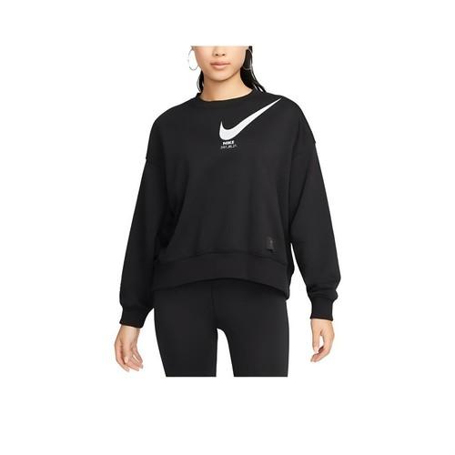 Nike logo printed casual cropped retro sporty sweatshirt for women black