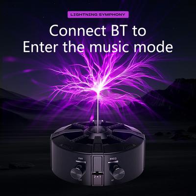 Tesla Bobini Bluetooth Müzik Kutusu Ark Jeneratörü Yapay Şimşek Dokunulabilir Öğretim Gösterisi Deneysel Model AC110/220V