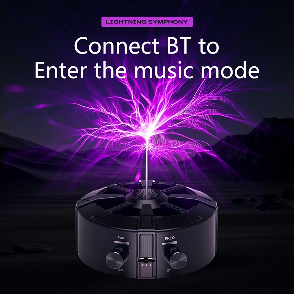 Tesla Bobini Bluetooth Müzik Kutusu Ark Jeneratörü Yapay Şimşek Dokunulabilir Öğretim Gösterisi Deneysel Model AC110/220V