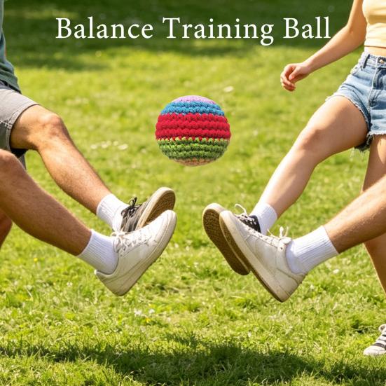 Hand Knitted Colorful Juggling Balls Set Soft Cotton Filled Footbag for Kids Adults Crochet Stress Relief Toy for Outdoor Play