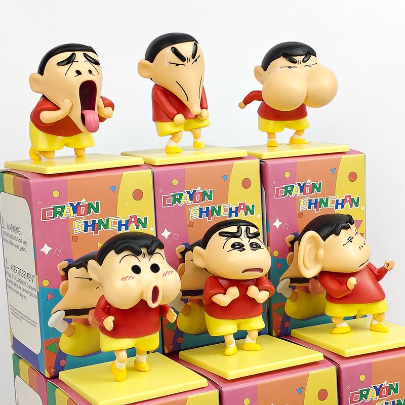 1Pcs Cute Birthday Holiday Gifts Cartoon Animated Crayon Shinchan Strange Blind Box Handmade Doll Desktop Decoration Ornament
