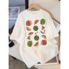 Delicious Watermelon Cut Open Print T-Shirt Women Cotton Street T Shirts O-Neck Oversize Clothes Summer Short Sleeve