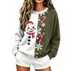 Women's Christmas Print Knit Pullover Sweater Long Sleeve Neck Casual Holiday Top