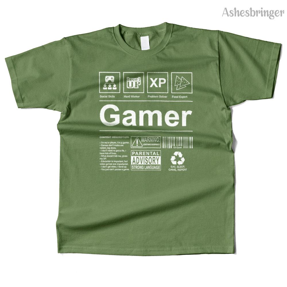 Mens Cotton I'm a Gamer Label Graphic High Quality T Shirt Street Casual Style Tee for Men and Women