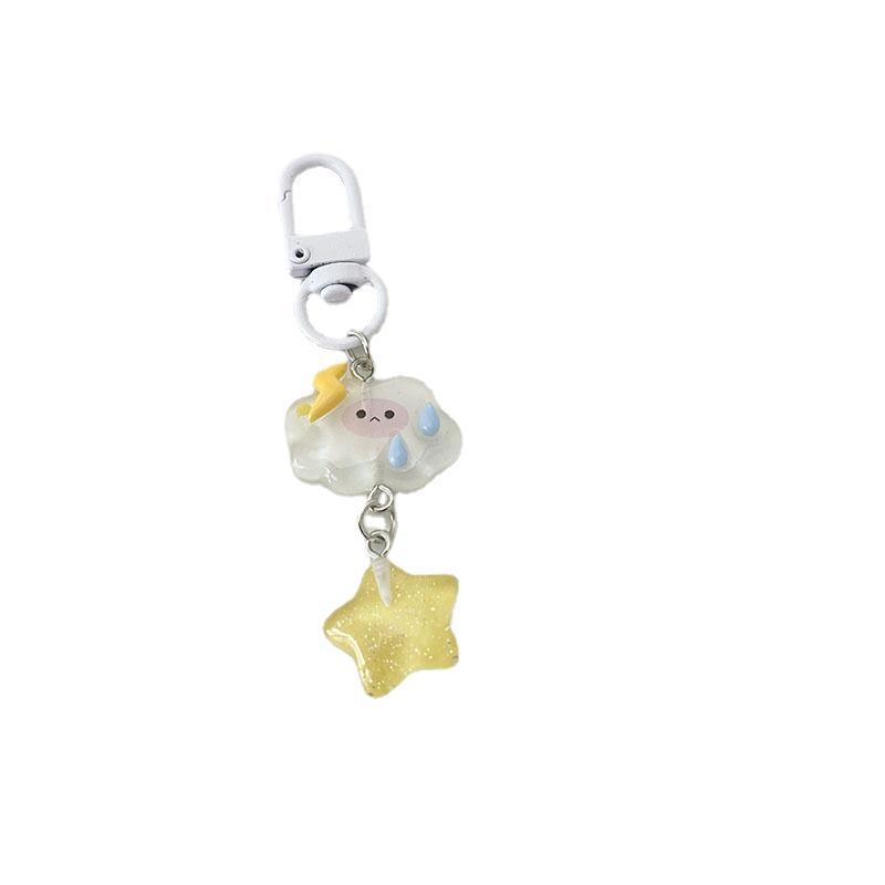 513 Original Ice Transparent Star Keychain - Cartoon Girl Heart Pendant for Students & Girlfriend Gifts